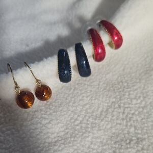 Earring Bundle Hoops And Glass Beaded